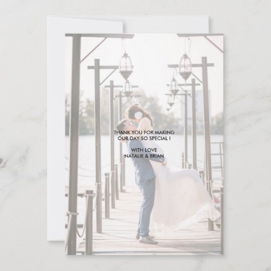 ピンクと金ゴールドブラシありがとうありがとう2 Photo Card サンキューカード (裏面)