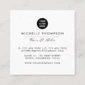 ピンクと金ゴールドブラシストロークの名刺 スクエア名刺 (裏面)