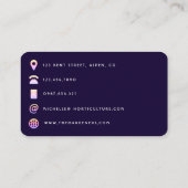 ピンクと金ゴールドブラシストロークの名刺 名刺 (裏面)