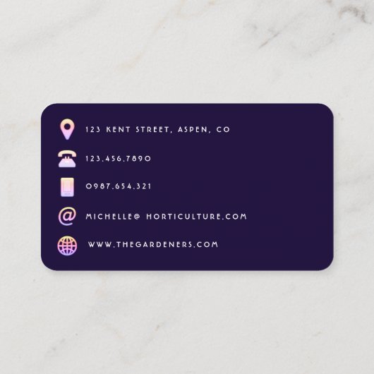 ピンクと金ゴールドブラシストロークの名刺 名刺 (裏面)