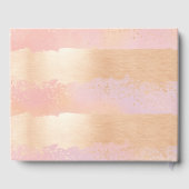 ピンクと金ゴールドブラシ結婚ストロークのゲストブック ゲストブック (裏面)