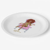 ピンクと金ゴールドブラックの女性 ペーパープレート (アングル)