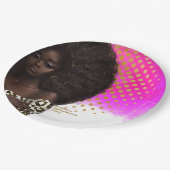 ピンクと金ゴールドブラックの女性 ペーパープレート (アングル)