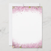 ピンクと金ゴールドブルネットマーメイドベビーシャワー 招待状 (裏面)