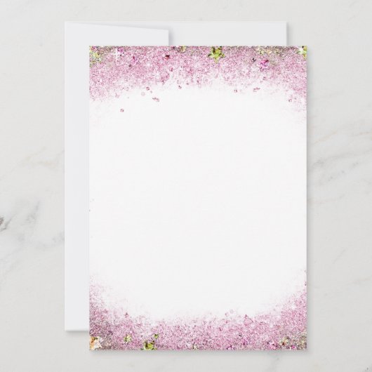 ピンクと金ゴールドブルネットマーメイドベビーシャワー 招待状 (裏面)