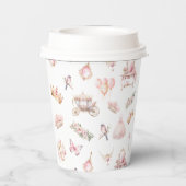 ピンクと金ゴールドプリンセスおとぎ話バースデーパーティー 紙コップ (裏面)