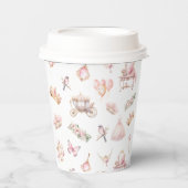 ピンクと金ゴールドプリンセスおとぎ話バースデーパーティー 紙コップ (正面)