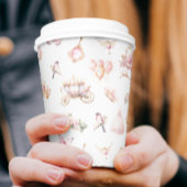 ピンクと金ゴールドプリンセスおとぎ話バースデーパーティー 紙コップ