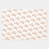 ピンクと金ゴールドプリンセスクラウンガール誕生日 ラッピングペーパーシート (正面)