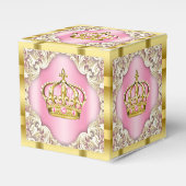 ピンクと金ゴールドプリンセスクラウン フェイバーボックス (正面サイド)