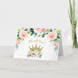 ピンクと金ゴールドプリンセスサンキューカード カード