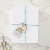 ピンクと金ゴールドプリンセスベビーシャワーメッセージカード ギフトタグ (より糸付き)