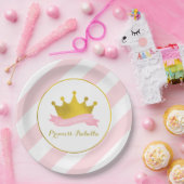 ピンクと金ゴールドプリンセス誕生日パーティー ペーパープレート (パーティー)