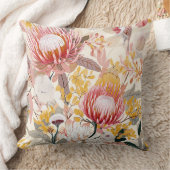 ピンクと金ゴールドプロテアフローラ クッション (ブランケット)