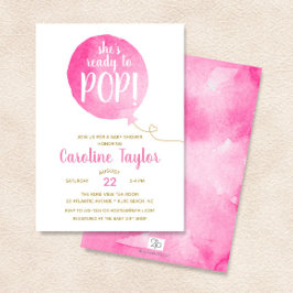 ピンクと金ゴールドポップ・アートのの女の子シャワー準備 招待状