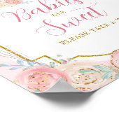 ピンクと金ゴールドマジカル回転木馬お楽しみ ポスター (角)