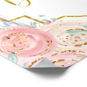 ピンクと金ゴールドマジカル回転木馬ウェルカムサイン ポスター (角)