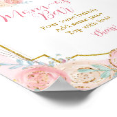 ピンクと金ゴールドマジカル回転木馬マムオーサバーサイン ポスター (角)