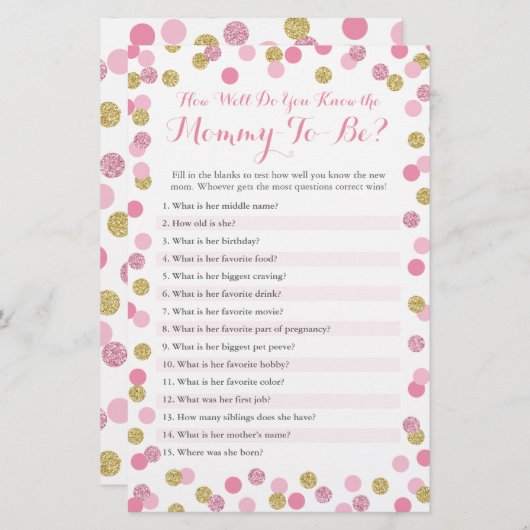 ピンクと金ゴールドママのクイズをよく知ってる (正面/裏面)