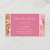 ピンクと金ゴールドマーブルガーリーロイヤリティパンチ ロイヤリティカード (裏面)