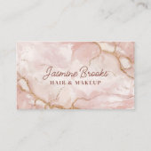 ピンクと金ゴールドマーブルシックグラム 名刺 (正面)