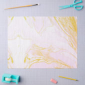 ピンクと金ゴールドマーブルティッシュペーパー 薄葉紙 (クラフト)