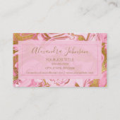 ピンクと金ゴールドマーブルトレンディー美容師 名刺 (裏面)
