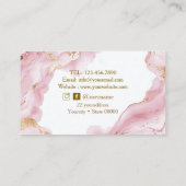 ピンクと金ゴールドマーブルネイルアーティスト 名刺 (裏面)