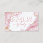ピンクと金ゴールドマーブルネイルアーティスト 名刺 (正面)