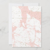 ピンクと金ゴールドマーブルベビーシャワー招待状 招待状 (裏面)