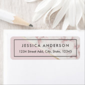ピンクと金ゴールドマーブル差出人住所 ラベル (インサイチュ)