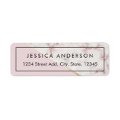 ピンクと金ゴールドマーブル差出人住所 ラベル (正面)