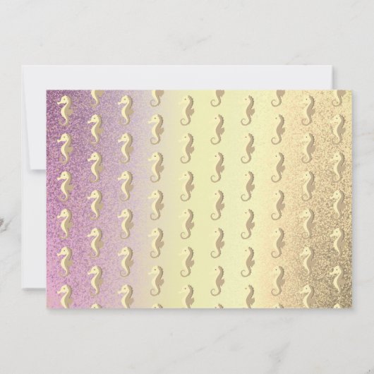 ピンクと金ゴールドマーメイド1歳の誕生日 招待状 (裏面)