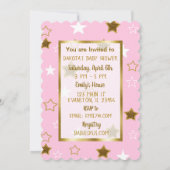 ピンクと金ゴールドムーンとスターベビーシャワー招待状 招待状 (裏面)