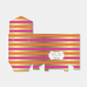 ピンクと金ゴールドメストライプタル結婚の感謝してい数 フェイバーボックス (折り畳みなし)