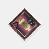 ピンクと金ゴールドメタリック – ハッピーバースデー | DIY文字 スタンダードカクテルナプキン (角)