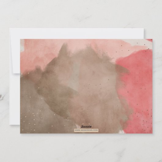 ピンクと金ゴールドメリーの抽象芸術の複数写真 シーズンカード (裏面)