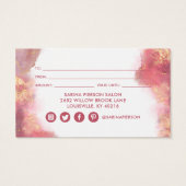 ピンクと金ゴールドモダンの水色ギフトカード (裏面)