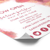 ピンクと金ゴールドモダンの液体インク事業 ポスター (角)