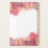 ピンクと金ゴールドモダンの液体水カラーインク プランナー手帳 (裏面)