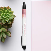 ピンクと金ゴールドモダンの液体水カラーインク 黒ボールペン