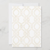 ピンクと金ゴールドモダントレリスパターンタイポグラフィ 招待状 (裏面)