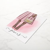 ピンクと金ゴールドモノグラムシックキンセアニラ 箔招待状 (回転した状態)