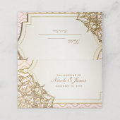 ピンクと金ゴールドモロッコアラビアンナイツテーブル番号 プレイスカード (外部開封)