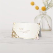 ピンクと金ゴールドモロッコアラビアンナイツテーブル番号 プレイスカード (裏面)