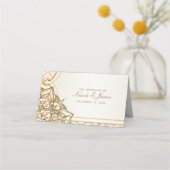 ピンクと金ゴールドモロッコアラビアンナイツテーブル番号 プレイスカード (正面)