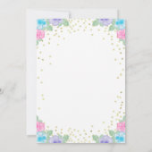 ピンクと金ゴールドユニコーンベビーシャワー招待状 招待状 (裏面)