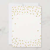 ピンクと金ゴールドユニコーン誕生日招待状 招待状 (裏面)