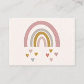 ピンクと金ゴールドレインボーミニマリスト赤ちゃんシャワー エンクロージャーカード (裏面)