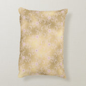 ピンクと金ゴールドレース アクセントクッション (裏面(縦))